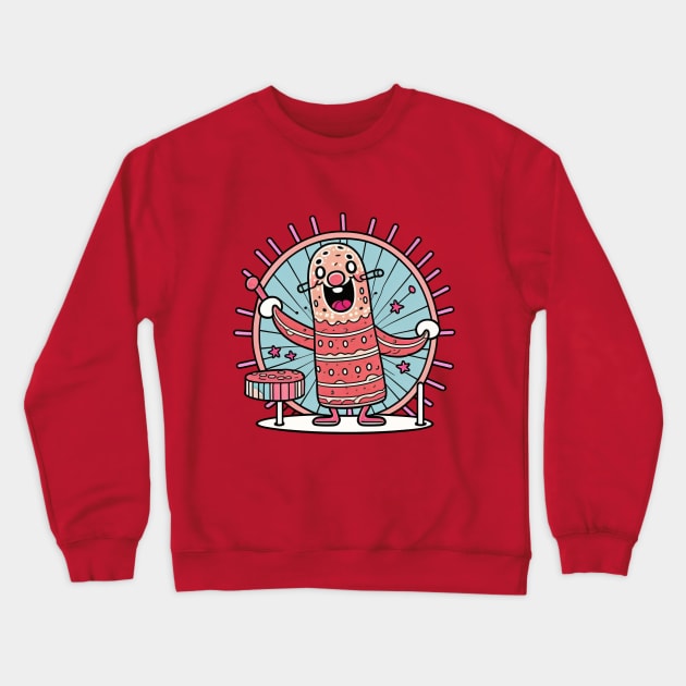 Dancing salami boy Crewneck Sweatshirt by Virshan